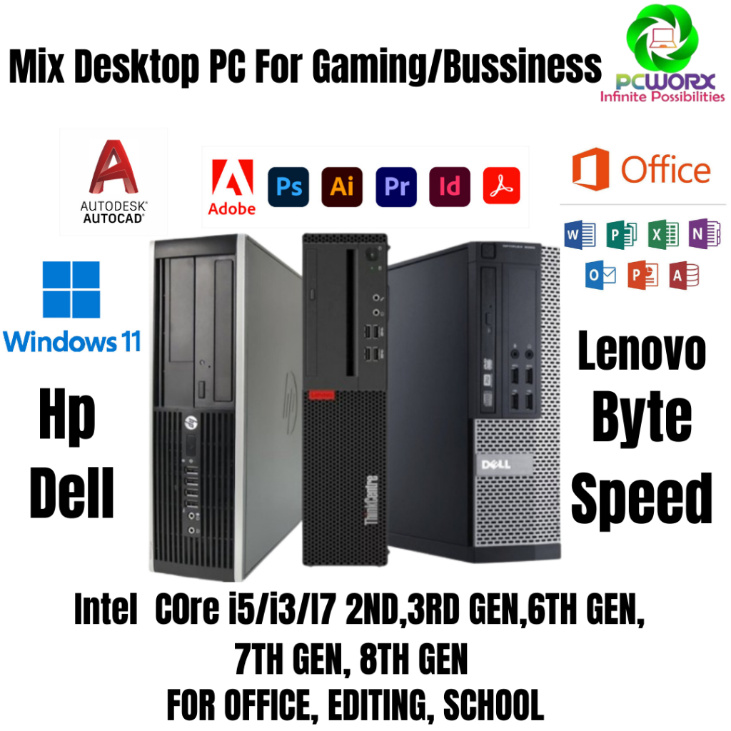 DESKTOP PC MIX INTEL i5/i3/I7 2ND,3RD GEN,6TH GEN,7TH GEN, 8TH GEN FOR ...
