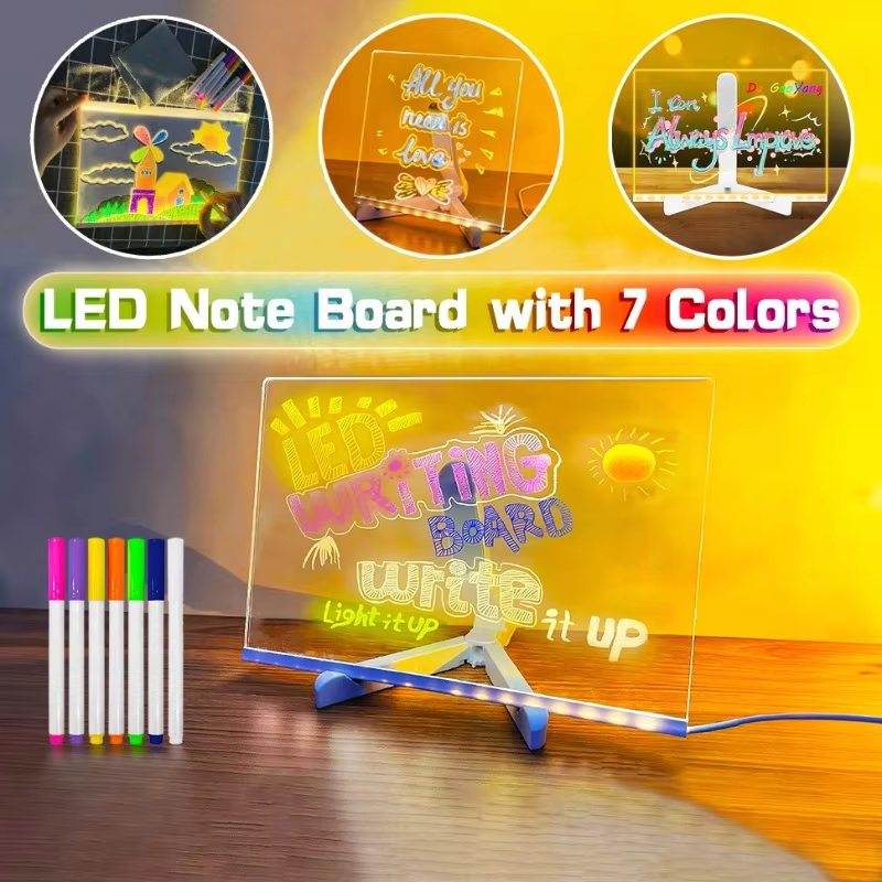 LED Drawing Board Children's Erasable DIY Glowing Drawing Board USB ...