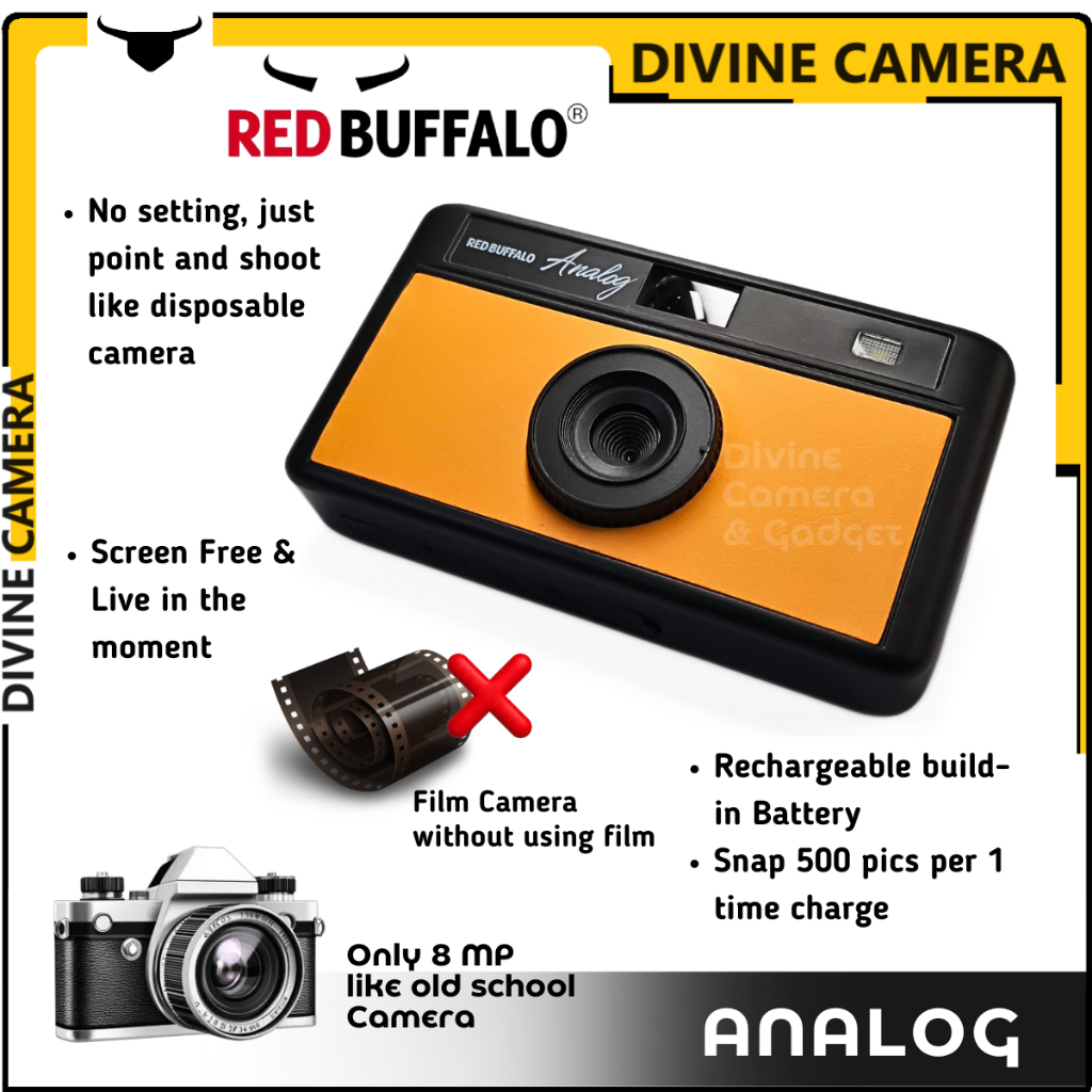 Red Buffalo Analog Screen-Free Snap Camera, Stay Digitally, Experience ...