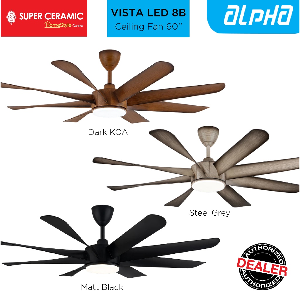 ALPHA VANNUS VISTA LED 8B 60 inches DC Motor Ceiling Fan with Digital ...