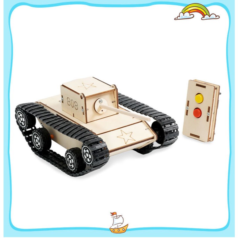 Project RBT Wireless Control Electronic Tank Scientific Toys Kit Wooden ...