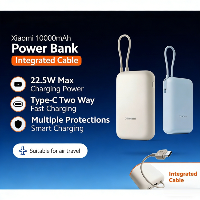 [CCC] Xiaomi Built-in Cable Power Bank 20000mAh Pocket Version33W Two—Way Fast Charge Type-C PoweR