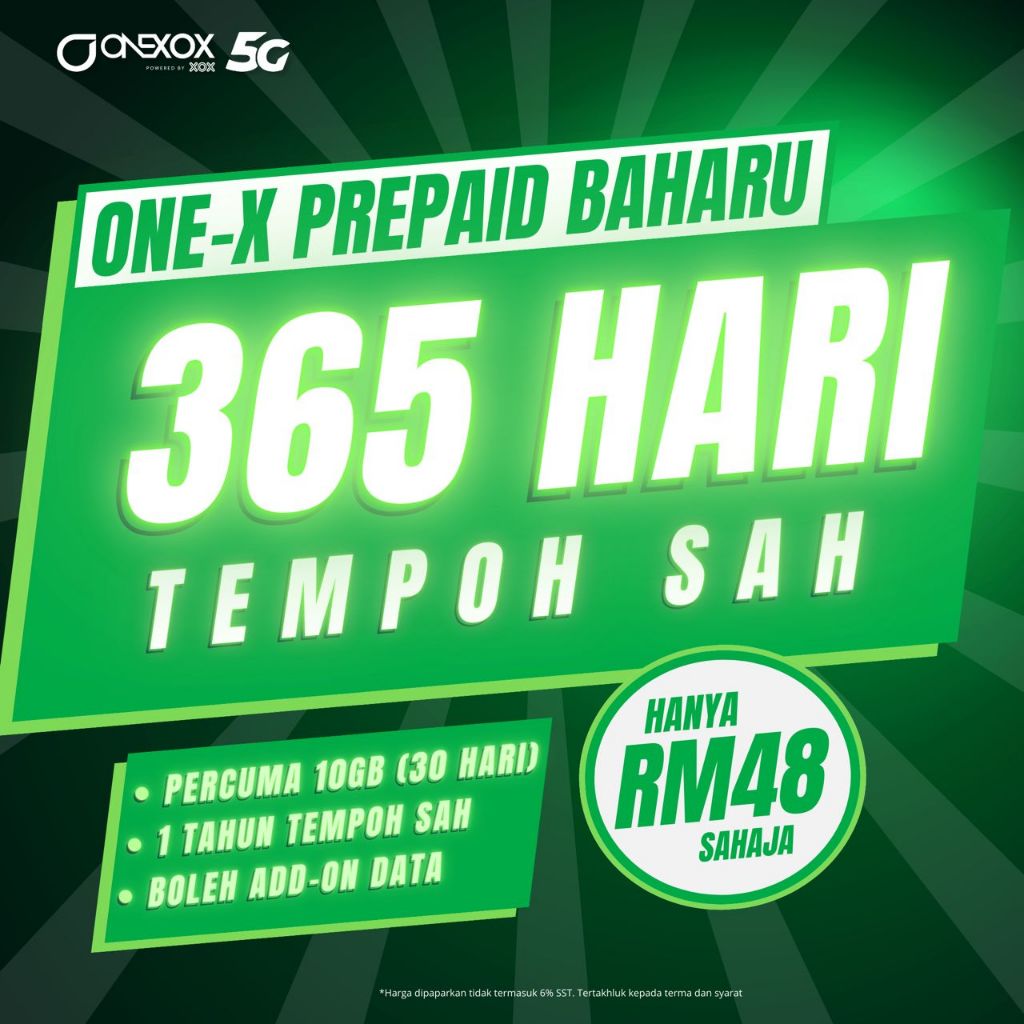 [365 Days Validity] ONEXOX XOX PREPAID 365 Hari Tempoh Sah Terpanjang ...