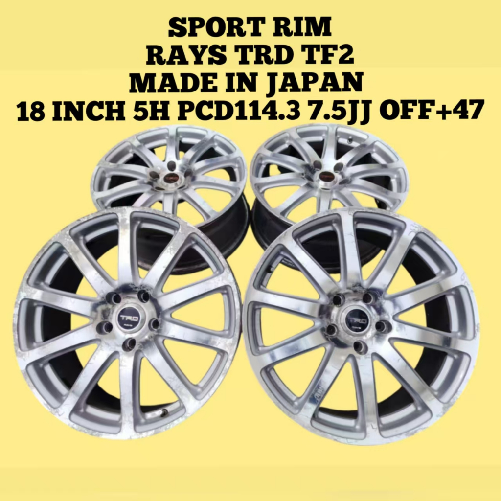 Sport Rim Rays TRD TF2 18 Inch 5H Pcd 114.3 7.5 JJ Offset +47 For 