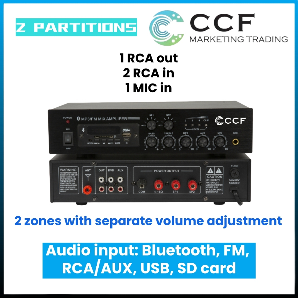 CCF 2/3/5 Zone PA System Set with 4 inch Wall Speakers original image 4
