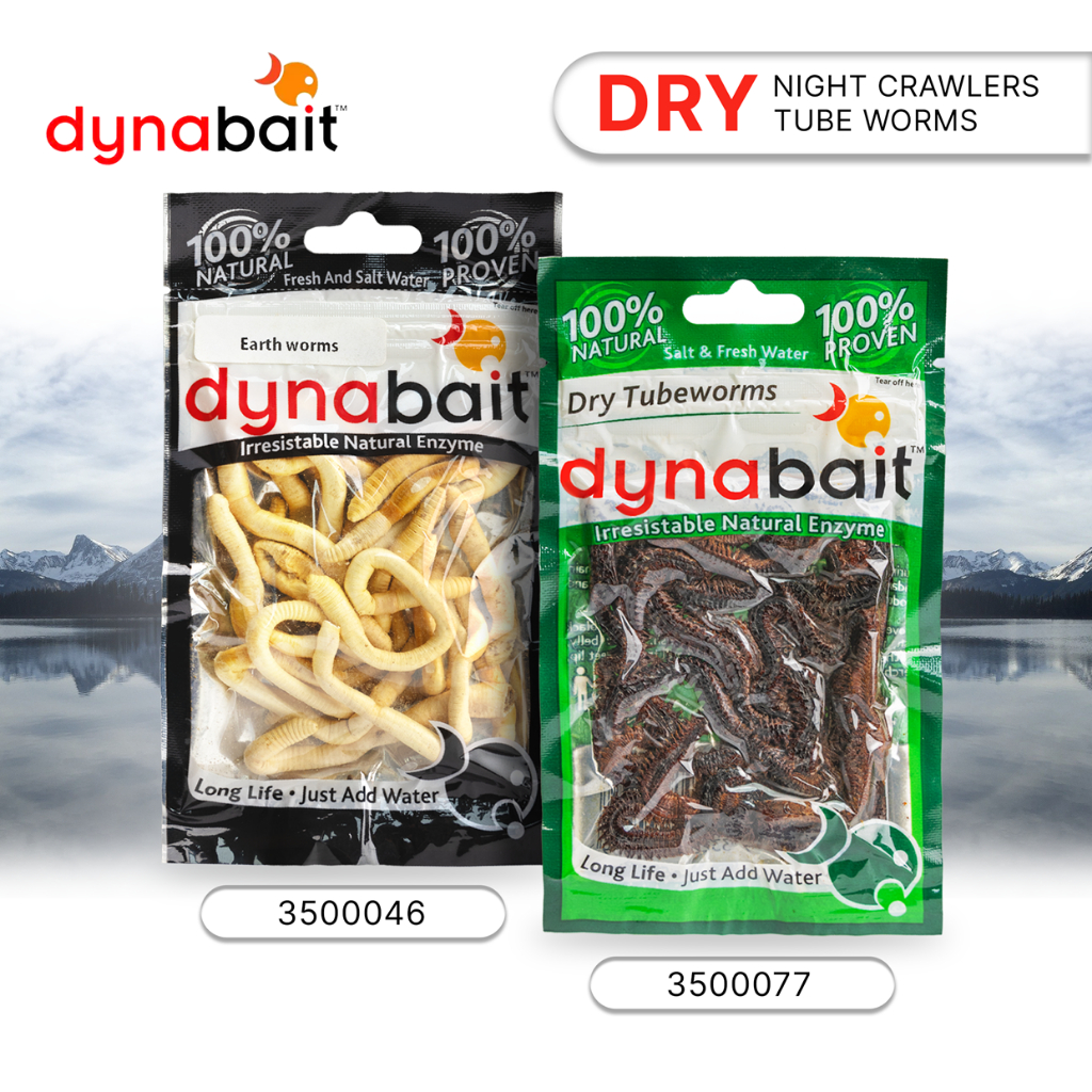 DYNABAIT - DRY NIGHT CRAWLERS EARTHWORMS / DRY TUBE WORMS PINK WORMS ...