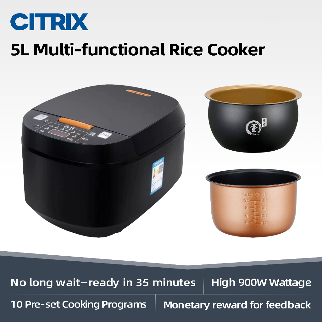📢Ready Stock📢6L Big Rice Cooker Black Smart Screen periuk nasi elektrik ...
