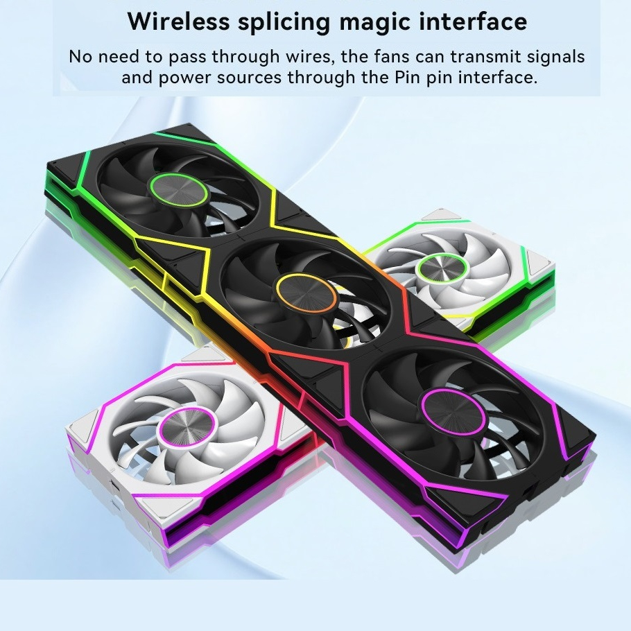 MK Prism MAX ARGB 3Pin PWM 12cm Fan Splicing / Building Block Fan PC ...
