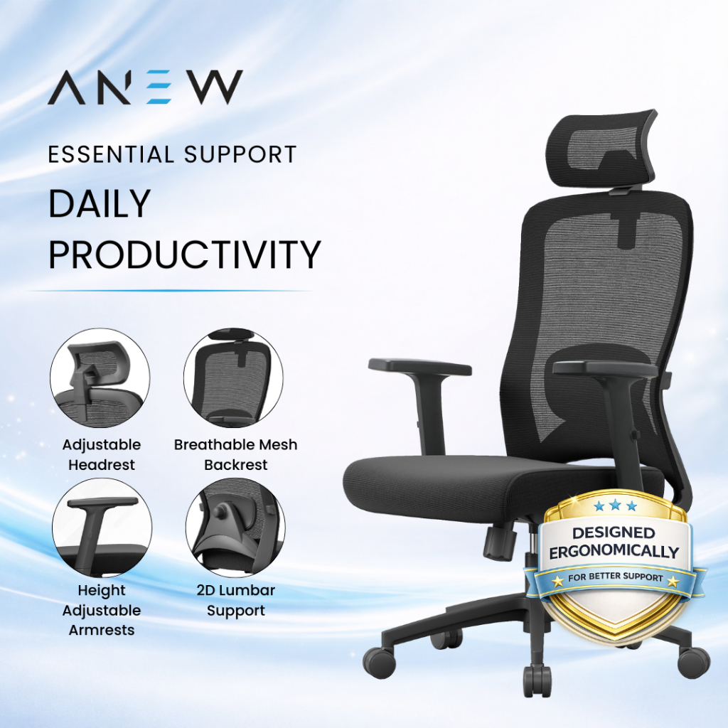ANEW Stride Ergonomic Chair with Seat Backrest and Adjustable Lumbar ...