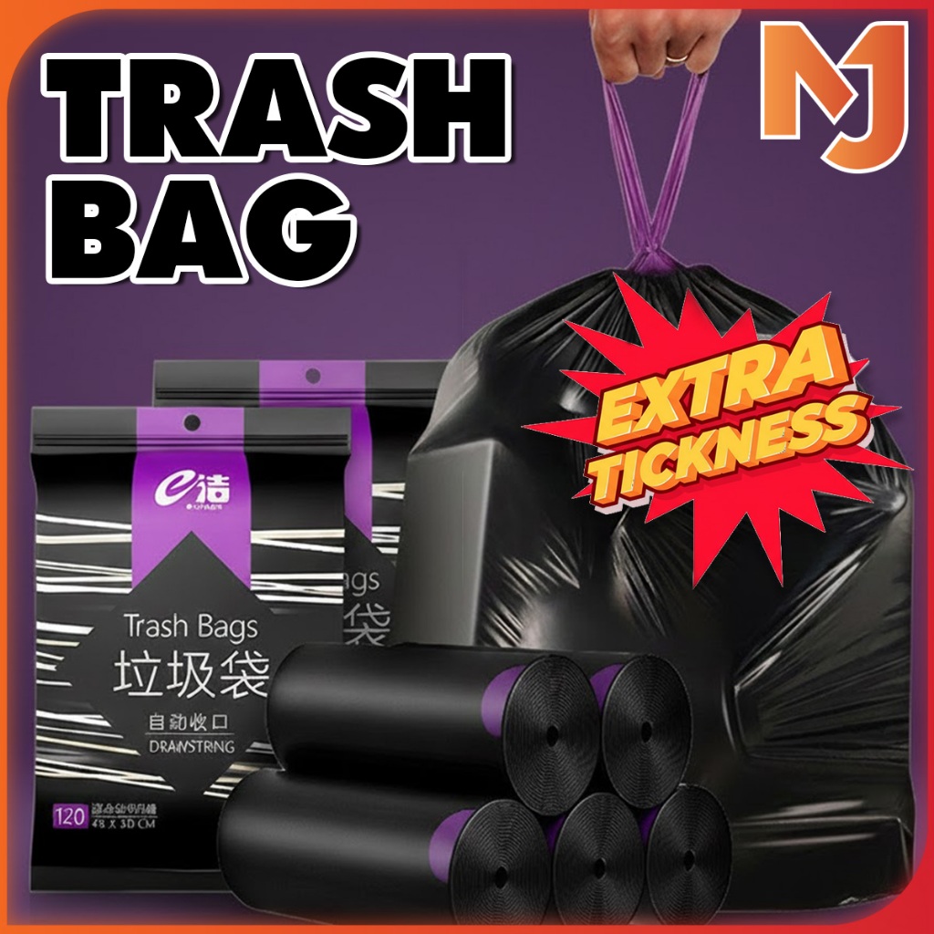 McJoden - TRASH BAGS 4 Size Drawstring Disposable Garbage Bag Strong ...