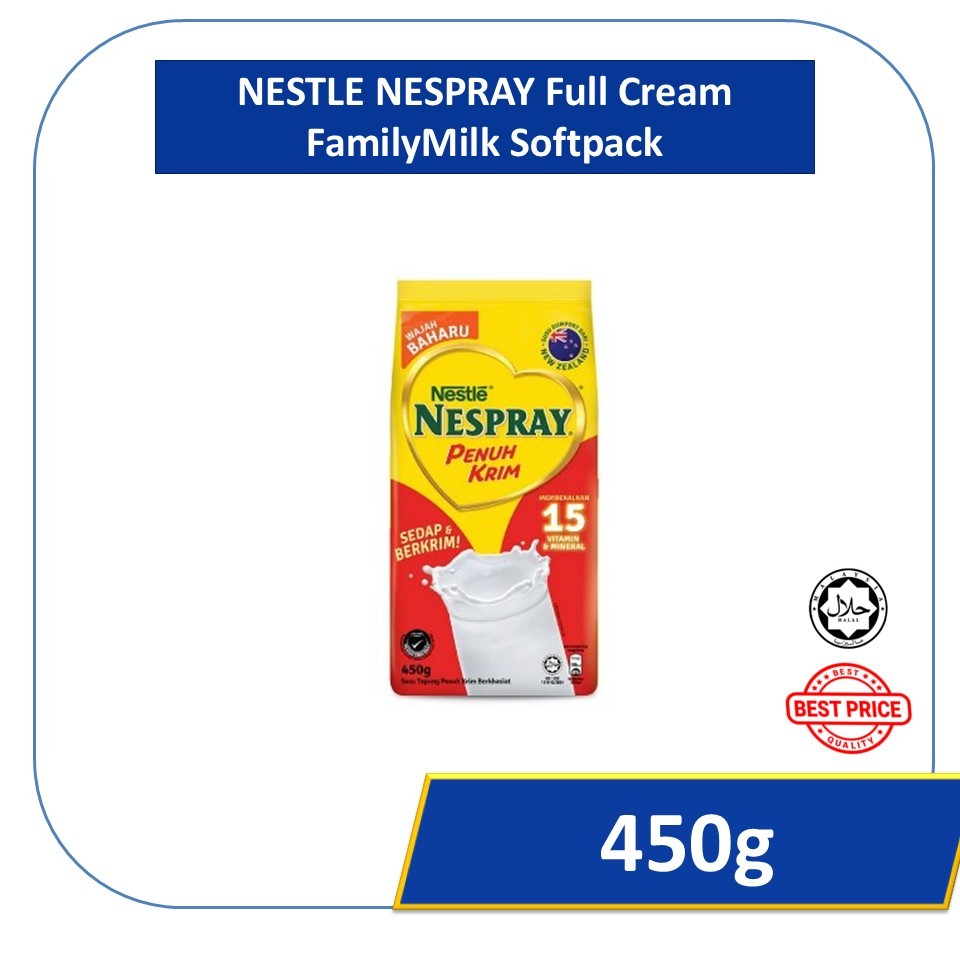 NESTLE® NESPRAY® Full Cream Family Milk Softpack - 450g | Shopee Malaysia