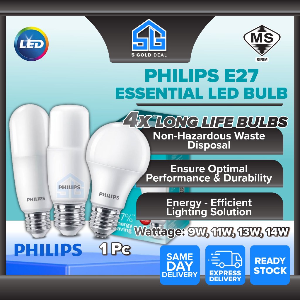 PHILIPS Essential LED DLStick Bulb E27 9W 11W 13W 14W 3000K 6500K Warm ...