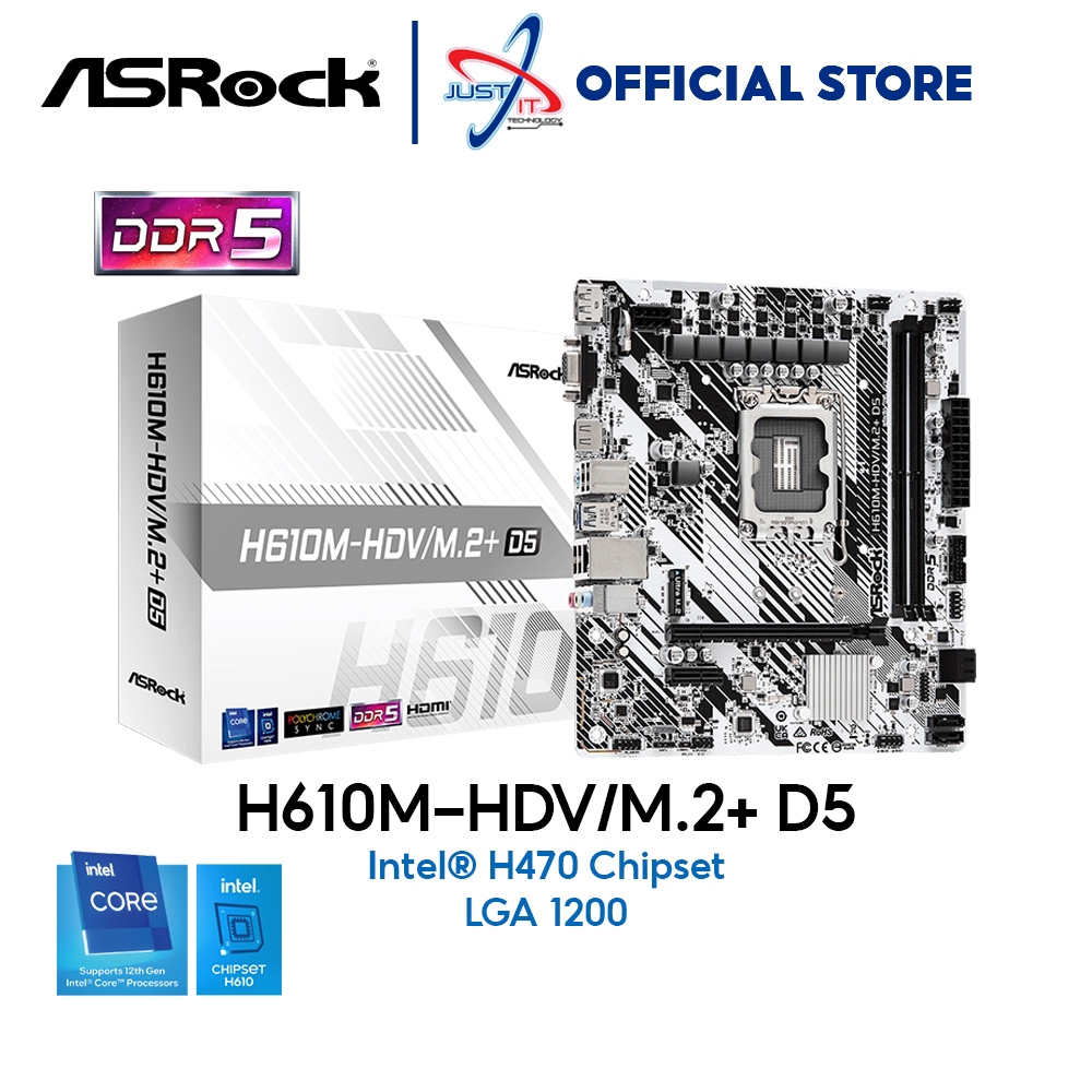 ASROCK H610M-HDV/M.2+ DDR5 / D5 LGA1700 MOTHERBOARD COMBO INTEL I3