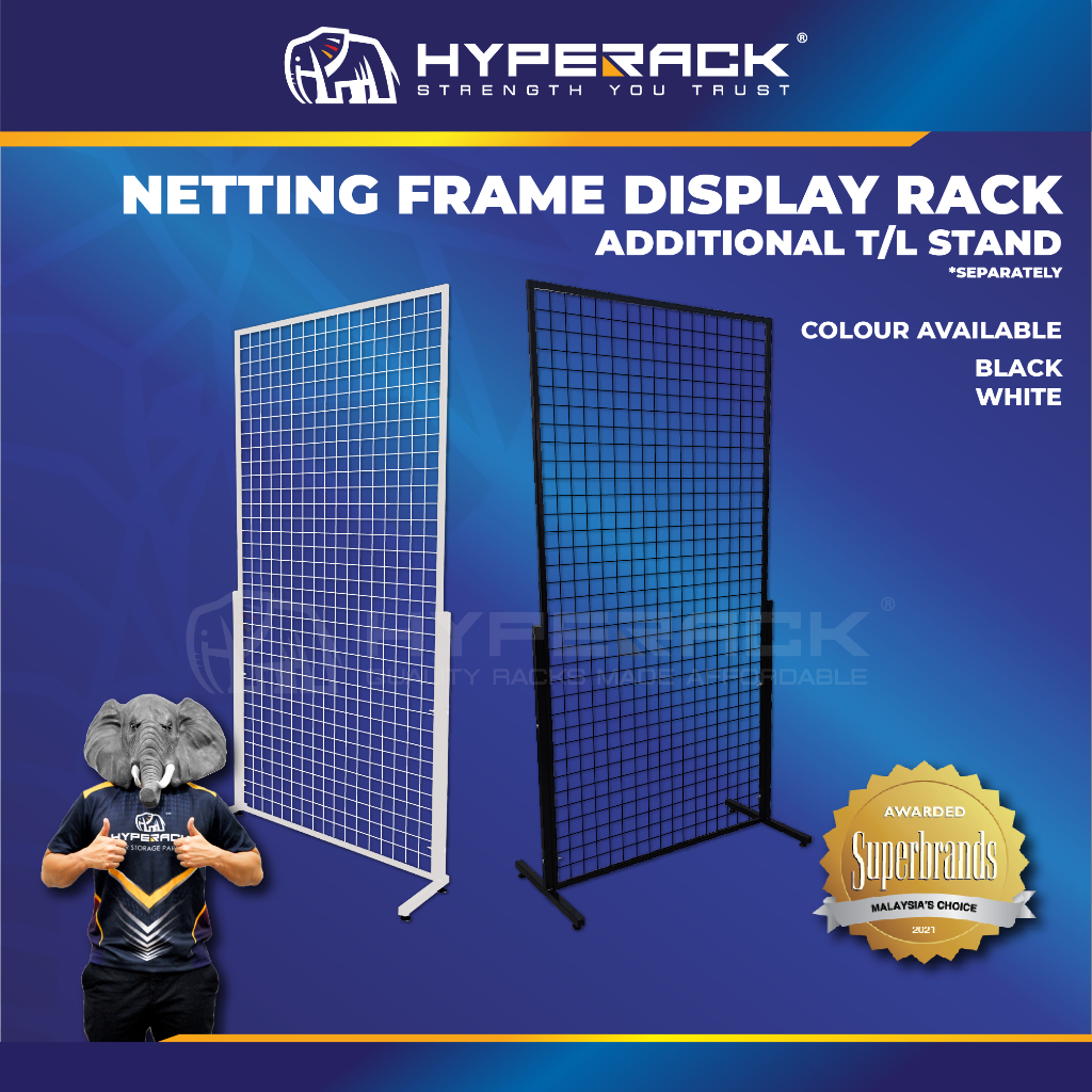 HYPERACK ™️ [High Quality] Netting Frame Display Rack Retail Rack White ...