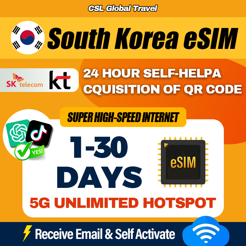 【CSL】South Korea eSIM | 1-30 Days High Speed | UNLIMITED HOTSPOT GB ...