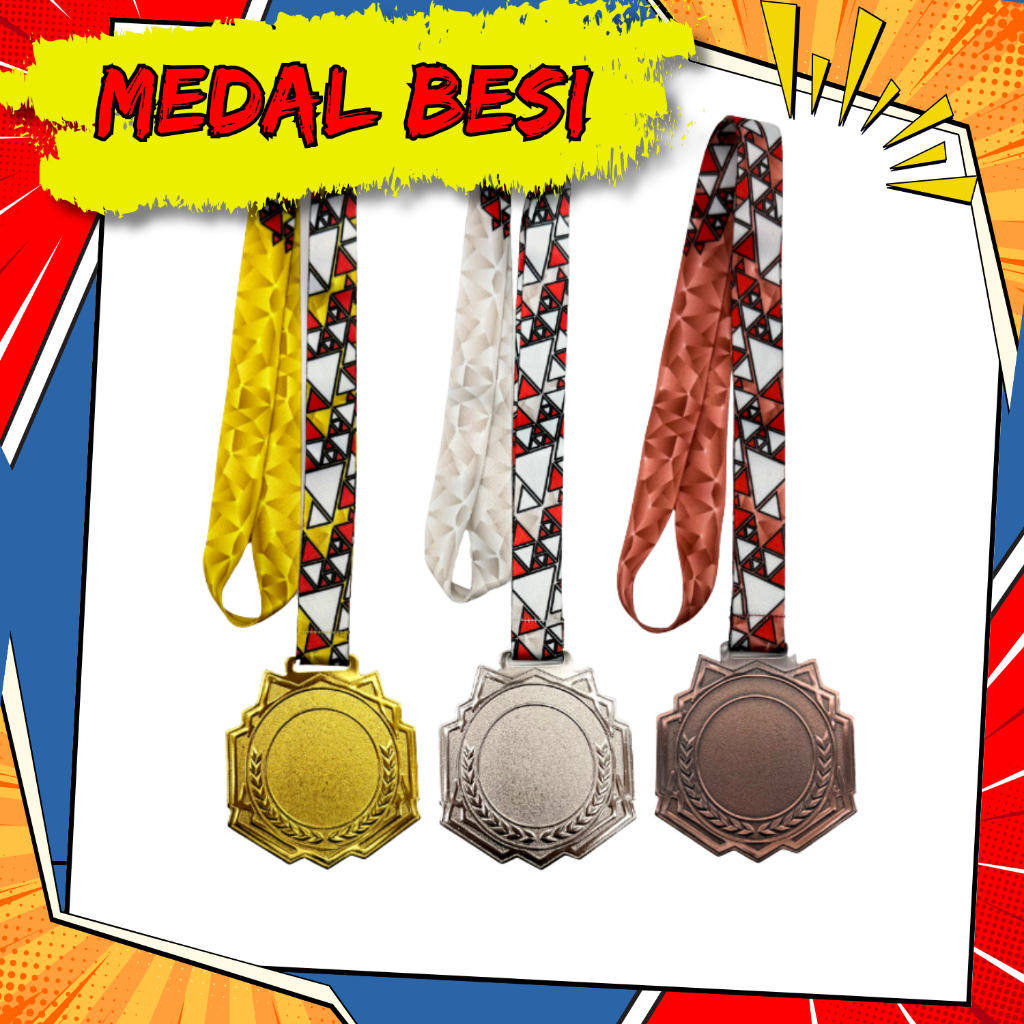 MP 387 Metal Medal | Medal Besi + Ribbon | Custom Sticker Design ...