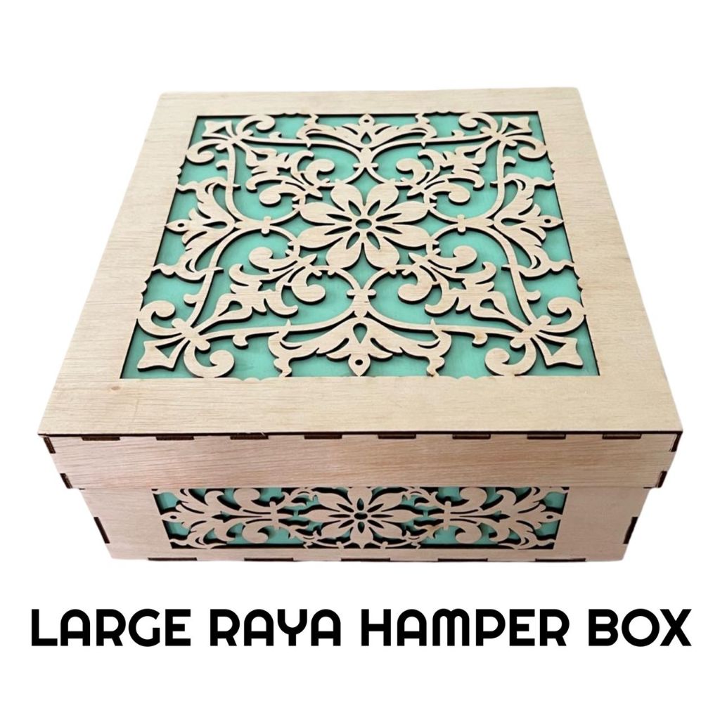 Kotak Kuih Raya Kayu Premium Wooden Gift Box Large Corporate Raya ...