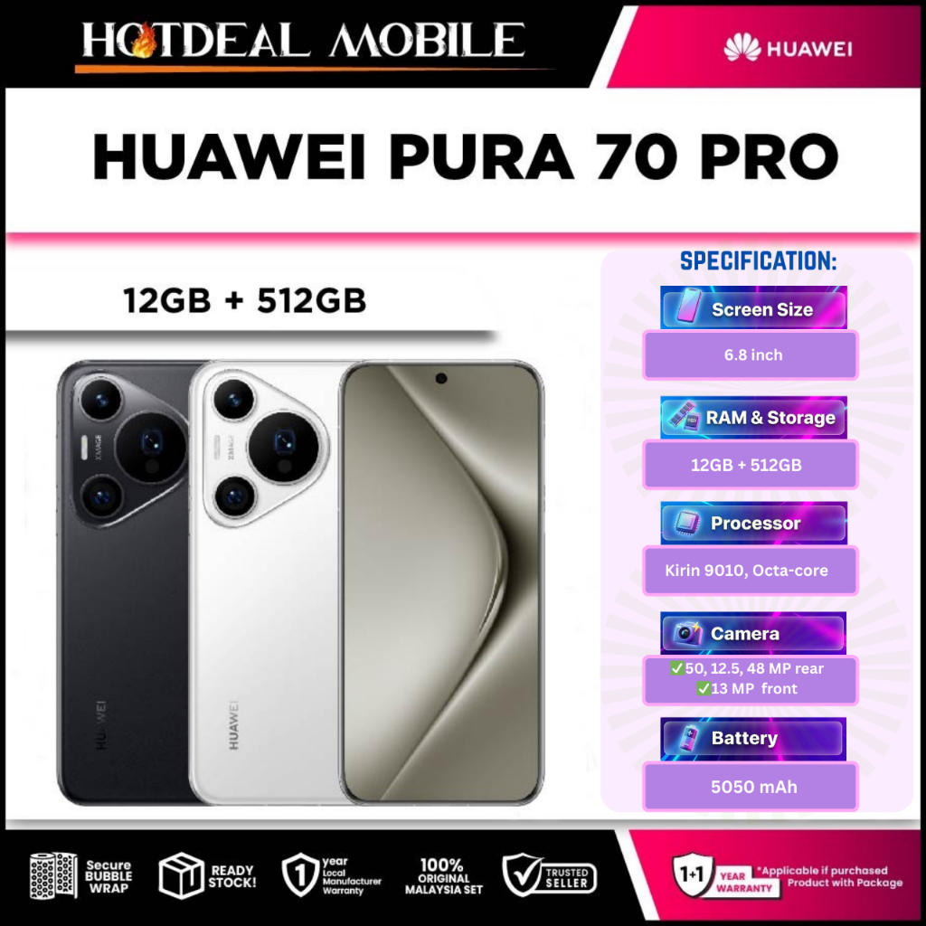 HUAWEI Pura 70 Pro [12GB RAM 512GB ROM] - Original HUAWEI Malaysia