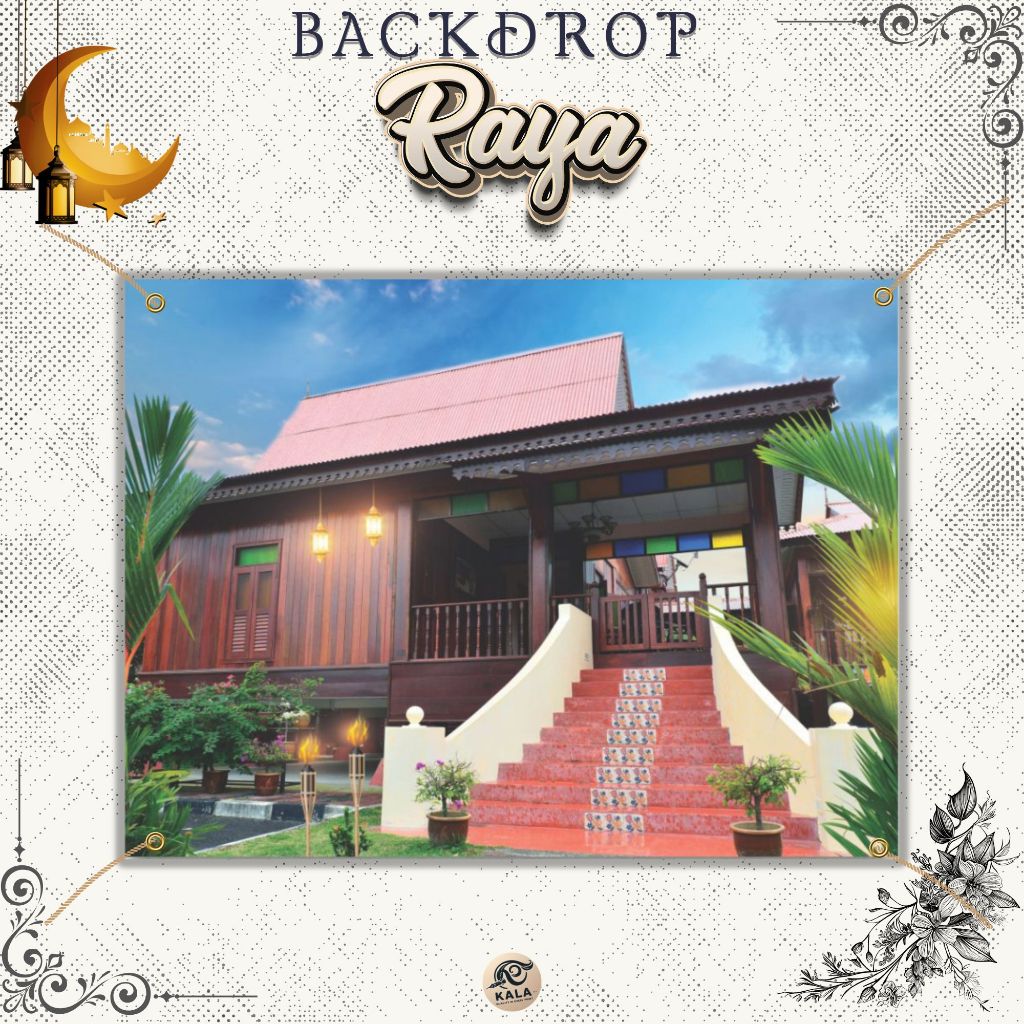 {PART 2 } BACKDROP BANNER HARI RAYA GAMBAR RUMAH KLASIK MELAYU ...