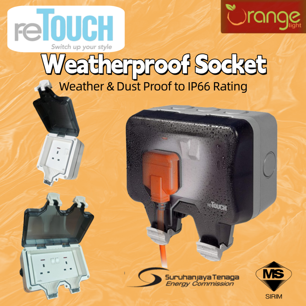 RETOUCH (SIRIM) / IP66 / WEATHERPROOF COVER C/W 13A SOCKET SWITCH ...