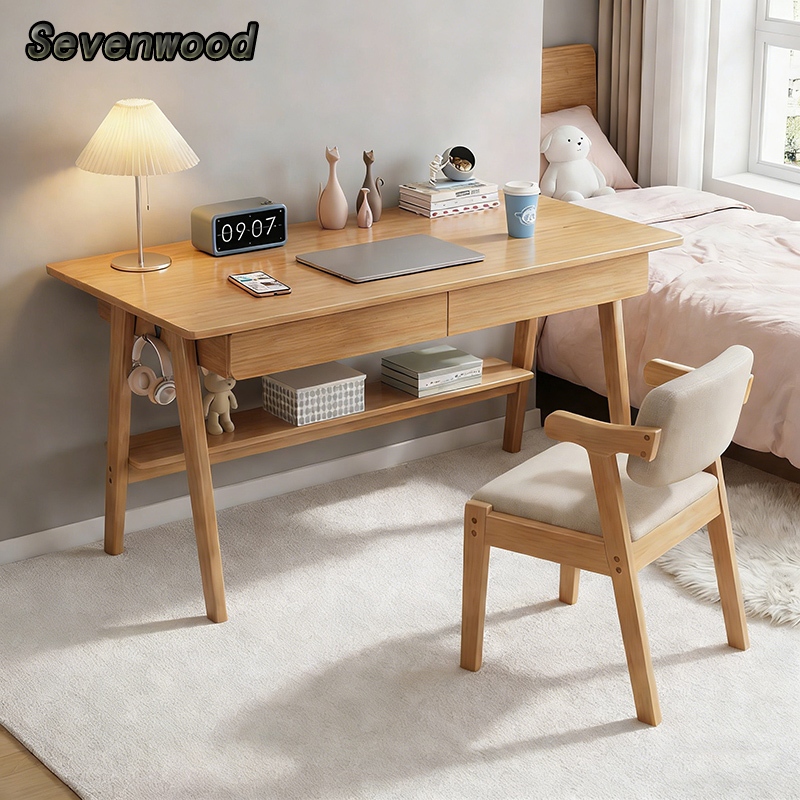 Sevenwood Meja belajar study table set office table computer desk Meja ...