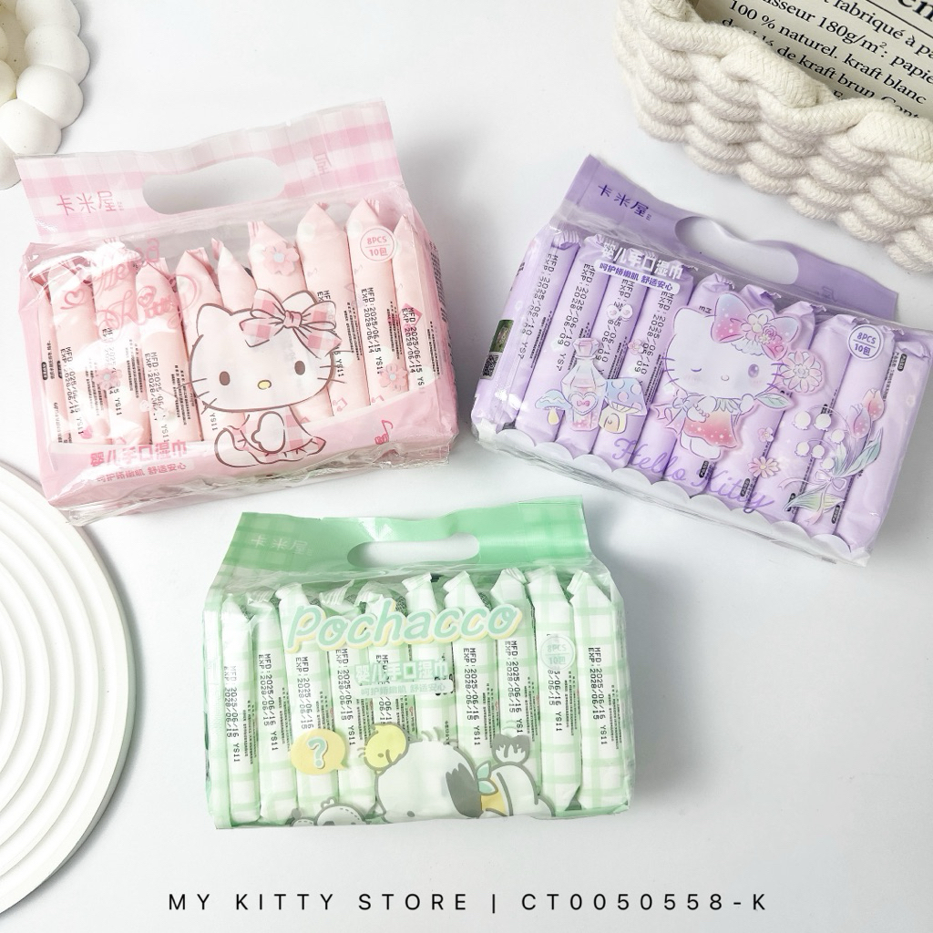 Sanrio Shanghai Hello Kitty Wet Wipes Pochacco Portable Mini Wet Tissue ...