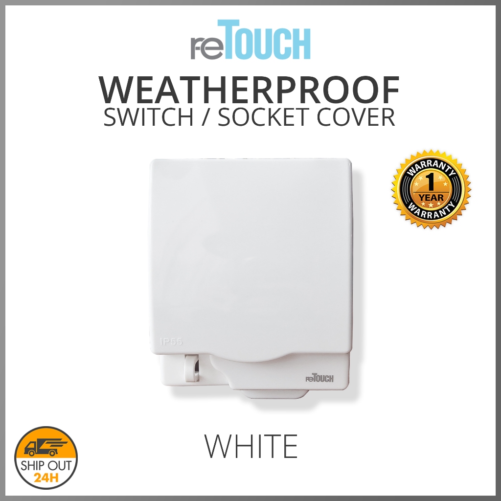 [WHITE] reTouch IP55 Weatherproof and Waterproof Switch and Socket ...