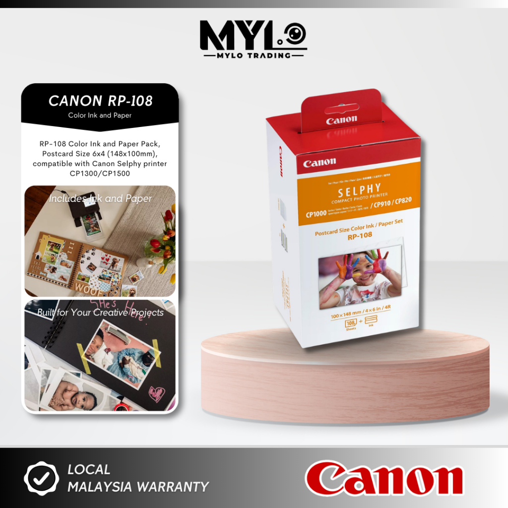 【READY STOCK】Canon RP-108 | RP108 SELPHY Ink Cartridge | Shopee Malaysia