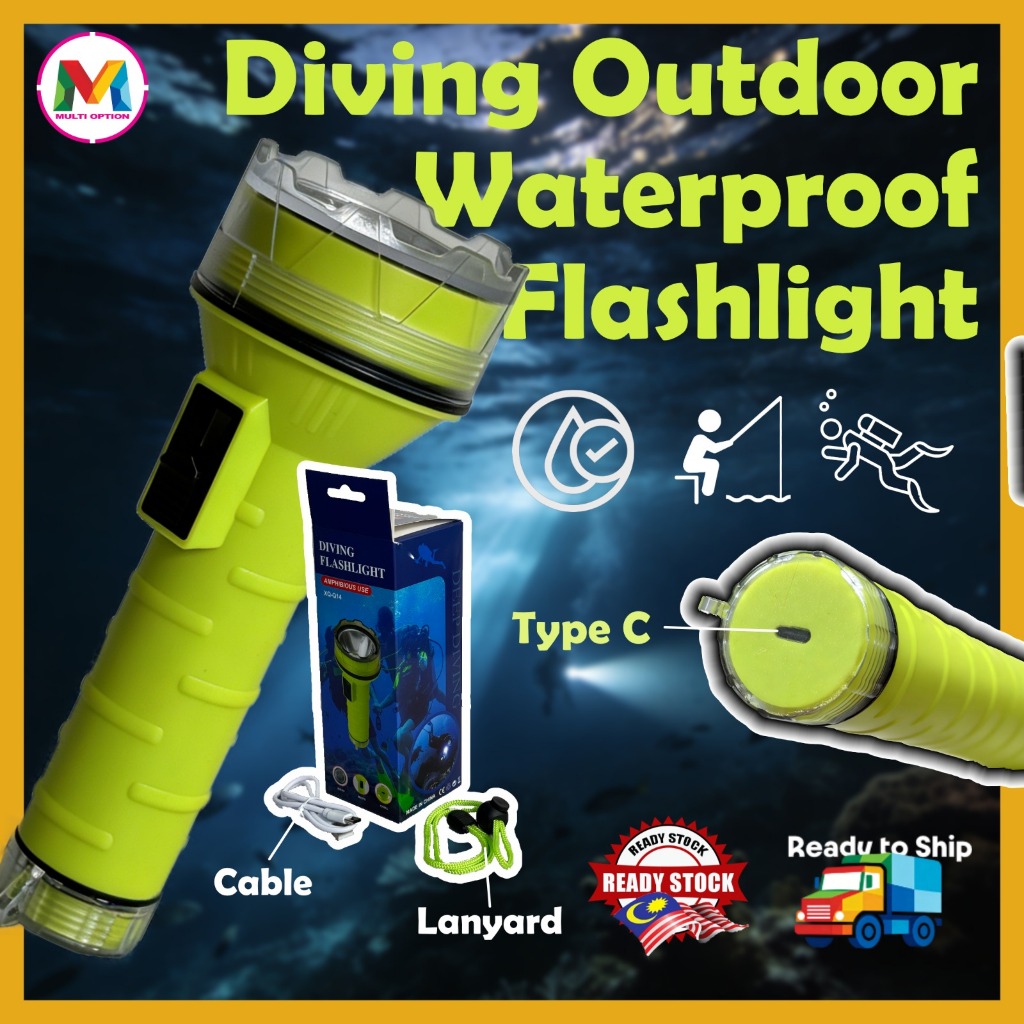Lampu Suluh Menyelam Lampu Torchlight Selam Air Lampu Memancing Kalis ...