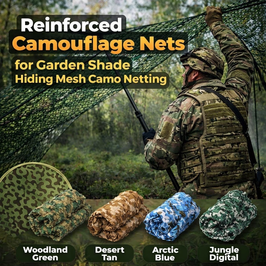 Reinforced Camouflage Nets for Garden Shade Hiding Mesh Camo Netting ...