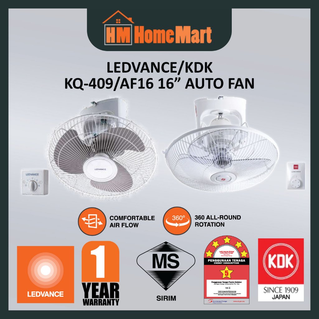 KDK/LEDVANCE Auto Fan KQ409/AF16 16