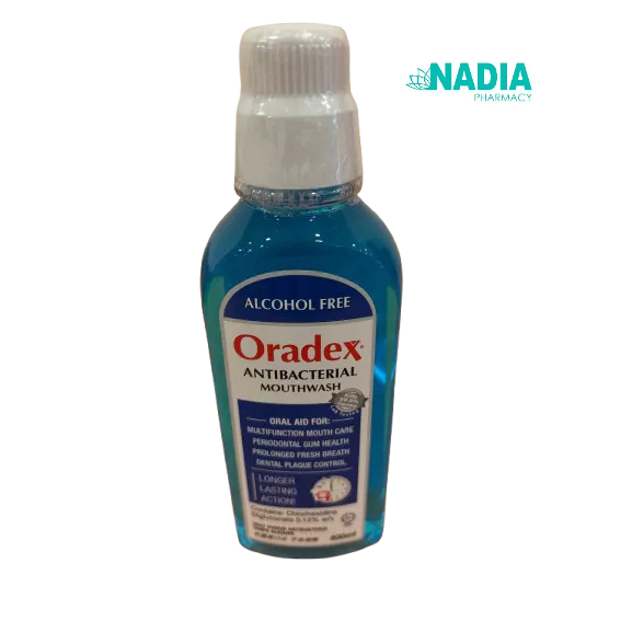 Oradex Antibacterial Mouthwash (90&400ML), Dual Action Oral Rinse(90 ...