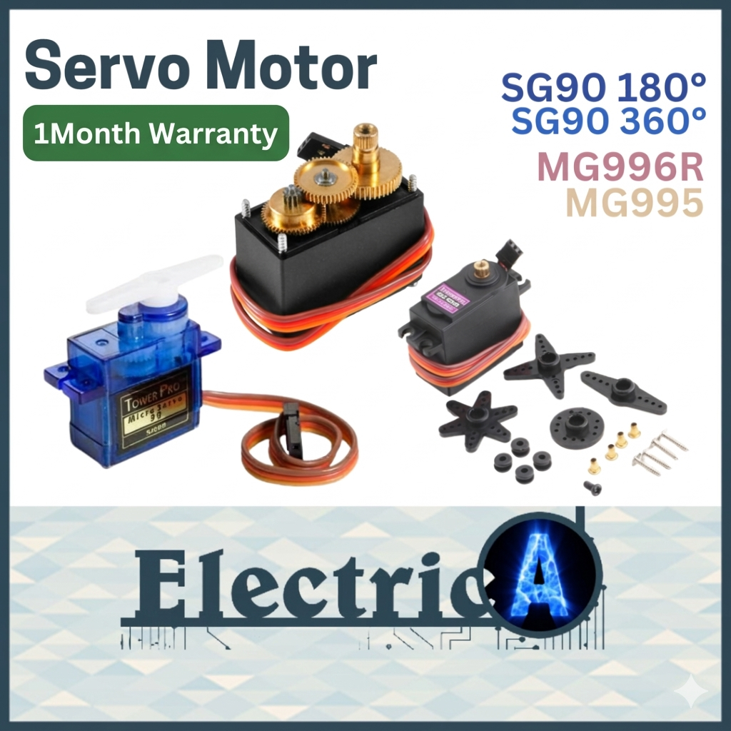(+1Month Warranty) SG90 180°/360° MG996R MG995 Metal Gear High Torque Micro Servo Motor DXW90/TowerPro[ElectricA]