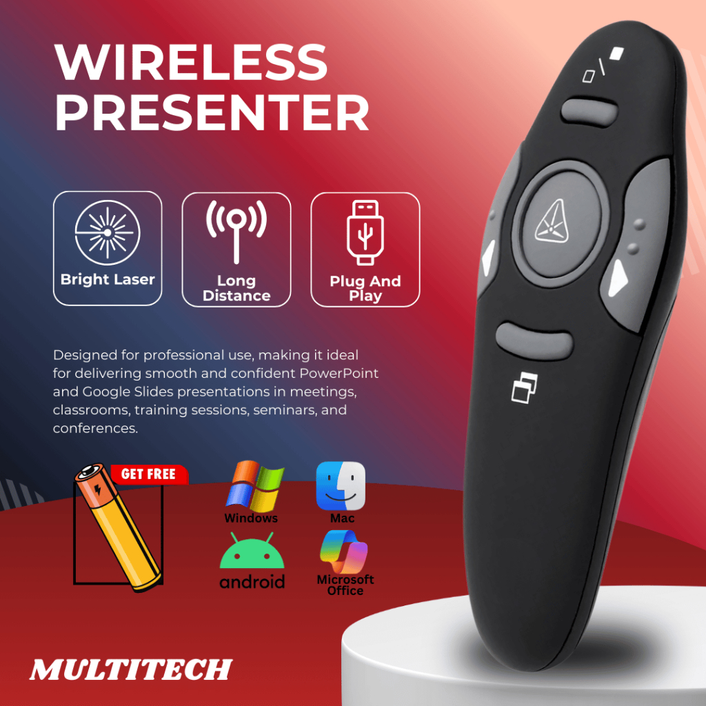 Wireless Presenter Laser Pointer PPT Clicker USB Remote Long Range for ...