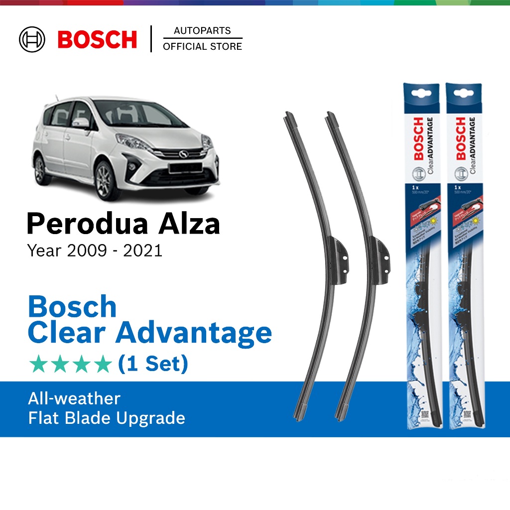 Bosch Clear Advantage U Hook Wiper Set for Perodua Alza (24