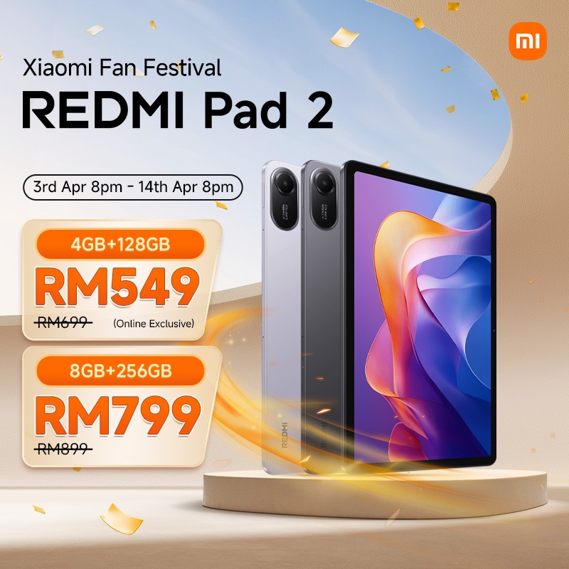 REDMI Pad 2 Tablet | 11'' 2.5K 90Hz display/9000mAh battery/quad speakers/metal unibody/xiaomi tablet