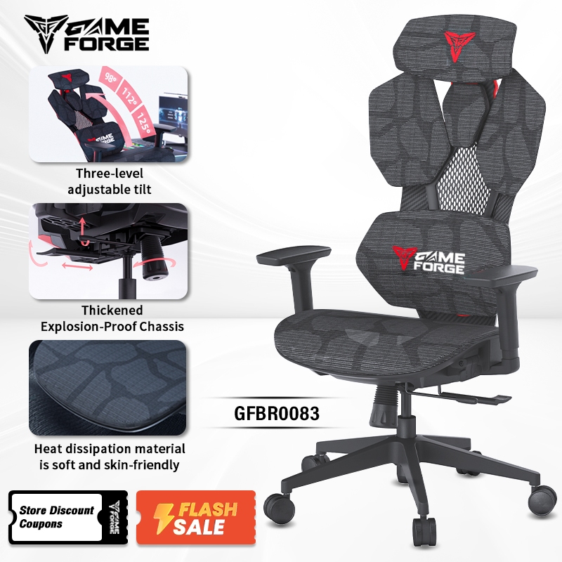 GAMEFORGE Gaming Chair Ergo Master Breathable mesh design comfortably ...