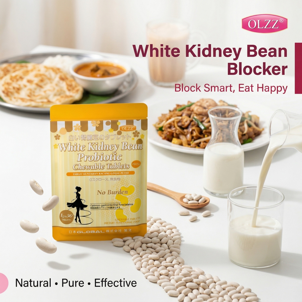 OLZZ Diet Support White Kidney Bean Probiotic Chewables | Block Sugar ...
