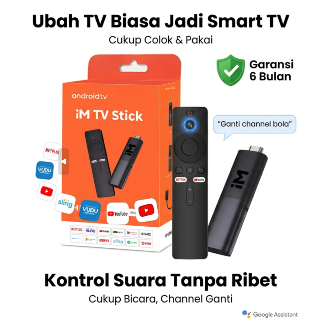 2026 Smart IM TV Stick TV BOX saluran penuh 5G WiFi Android 13.0 HD 8K ...