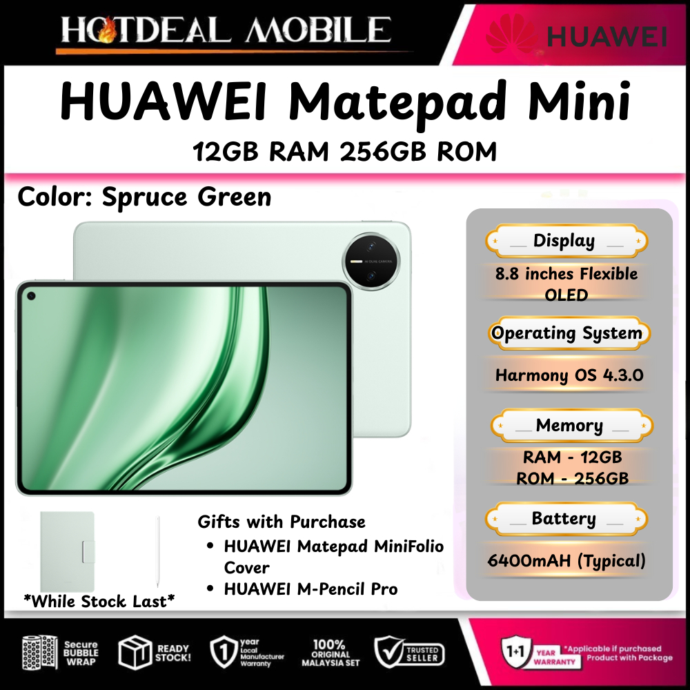 HUAWEI Matepad Mini [12GB RAM 256GB ROM] - Original HUAWEI Malaysia ...