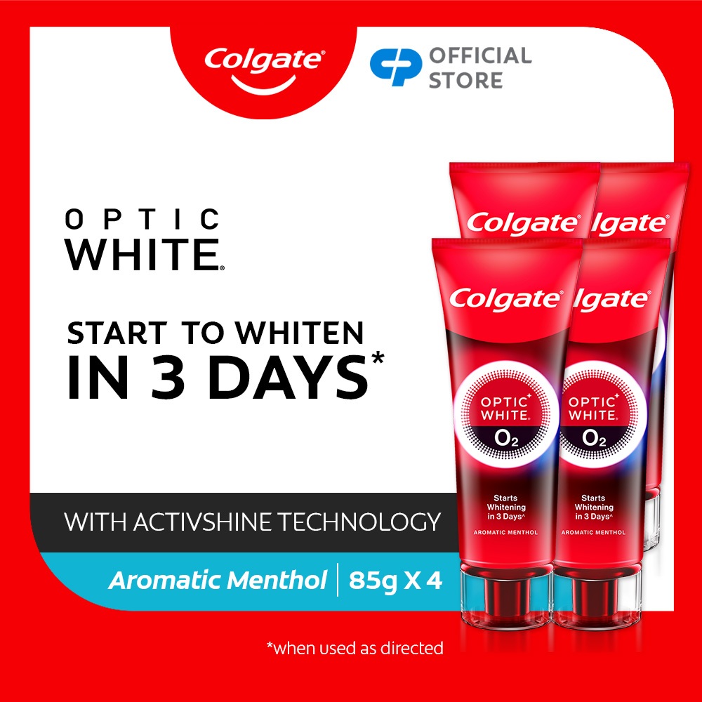 Colgate Optic White O2 Whitening Toothpaste 85G [Bundle of 4] | Shopee ...