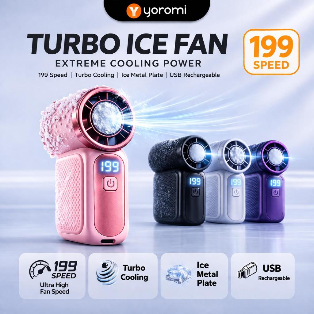 Yoromi X688 Mini Handheld Fan 3000mAh USB Rechargeable Portable Pocket ...