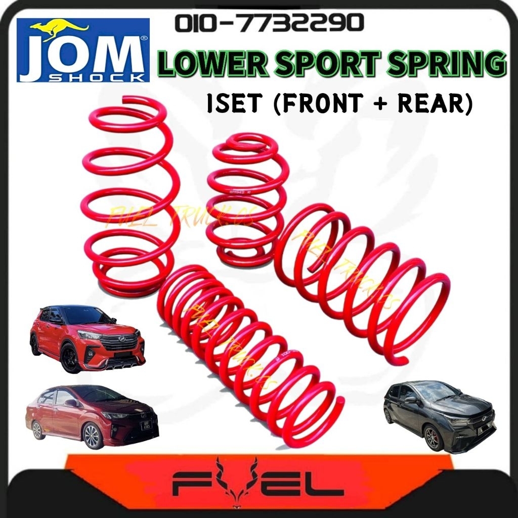 JOM SHOCK LOWER SPORT SPRING PERODUA MYVI ATIVA ALZA BEZZA AXIA VIVA ...