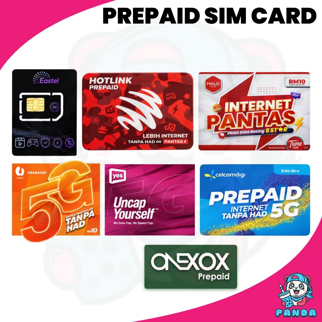 Prepaid SIM Card Prabayar UMOBILE MAXIS HOTLINK YES ONEXOX HALOTELCO ...