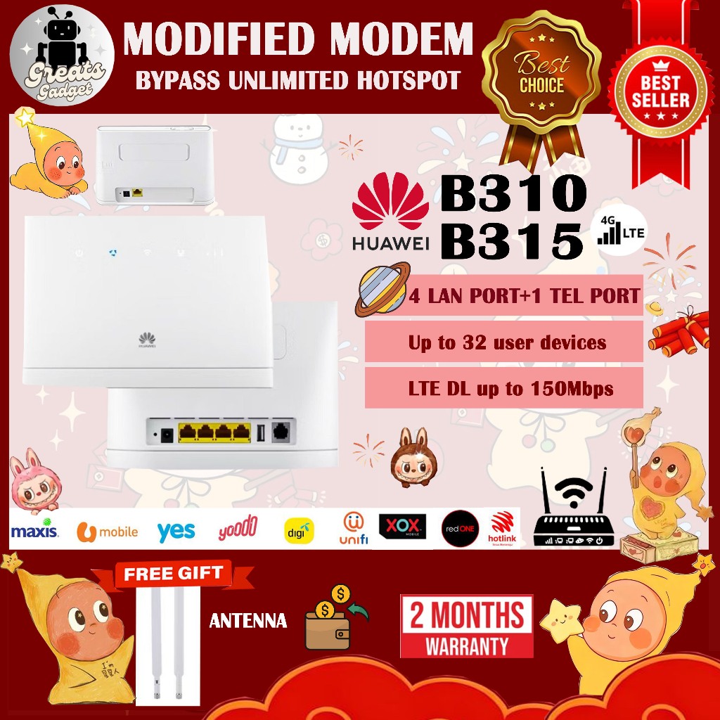 Huawei Modem B310/B315 Modified Unlimited Data Speed Huawei Router 3G ...