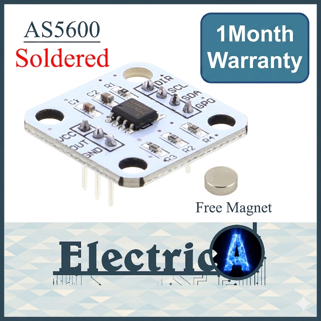 (Soldered +1Month Warranty +Free Magnet) AS5600 12bit Magnetic Encoder Angle Measurement Sensor Module [ElectricA]