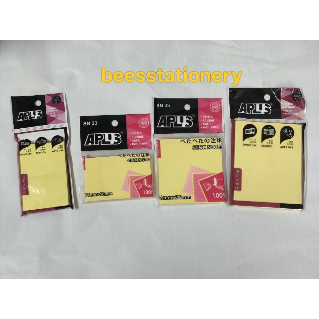 Aplus Stick On Note / Sticky note (1.5x2 / 2x3 / 3x3 / 3x4 ) | Shopee ...