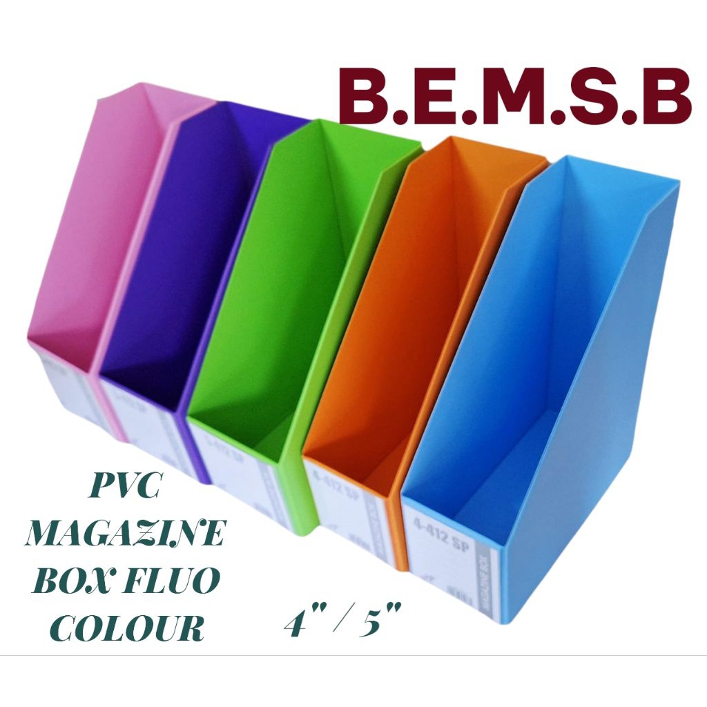 PVC FLUO COLOR MAGAZINE BOX HOLDER / MAGAZINE RACK 4