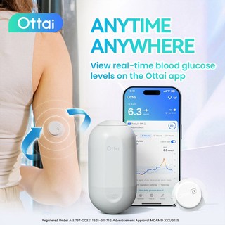 2 Pieces Ottai CGM Continuous Glucose Monitoring System No Sanning ...
