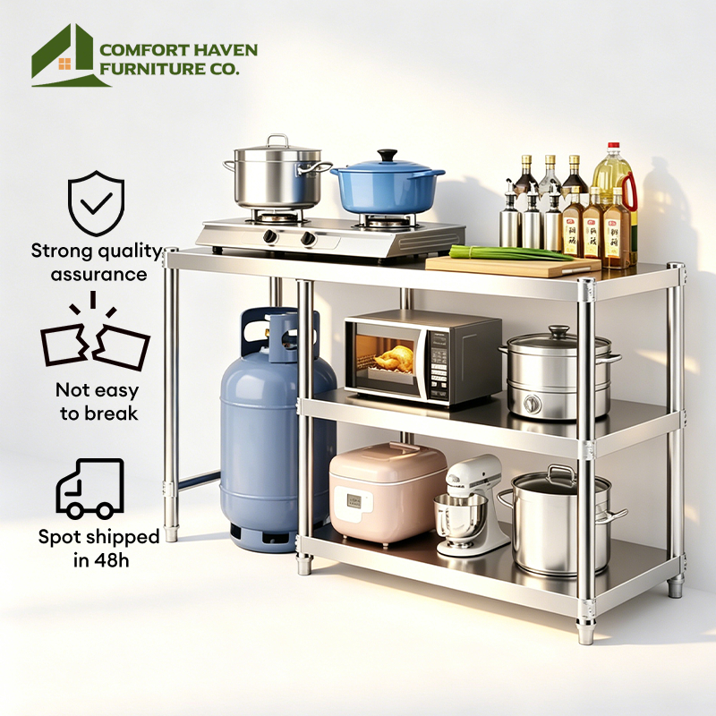 Comfort Haven Furniture Co. Stainless Steel Kitchen Gas Stove Rack ...